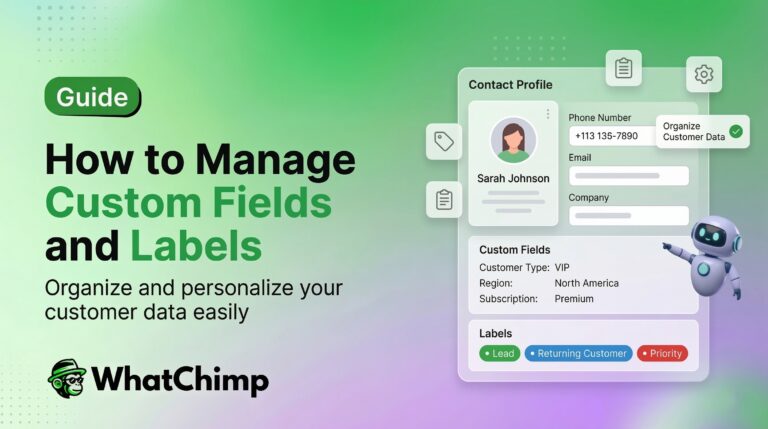 Managing custom fields and labels in whatsapp business