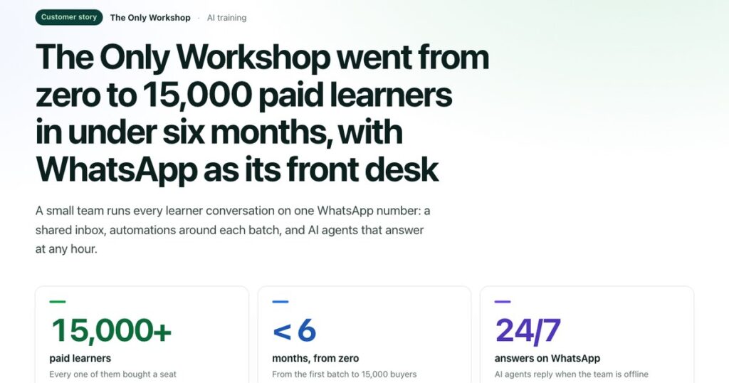 The Only Workshop went from zero to 15,000 paid learners in under six months