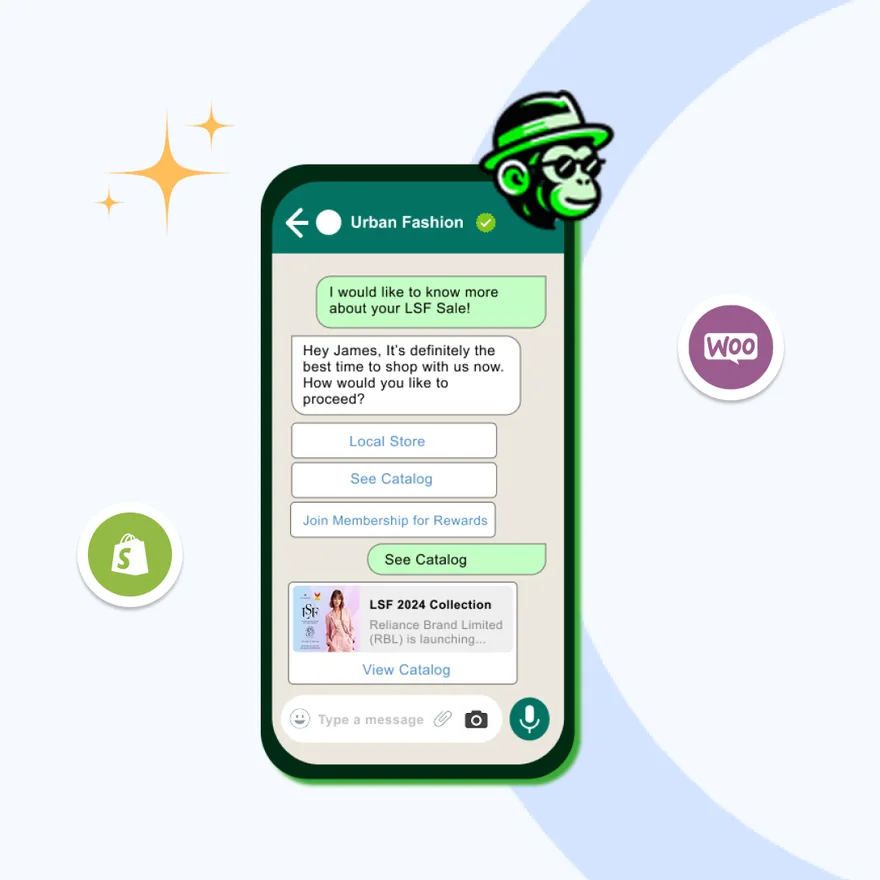 A product catalog shared inside a WhatsApp chat